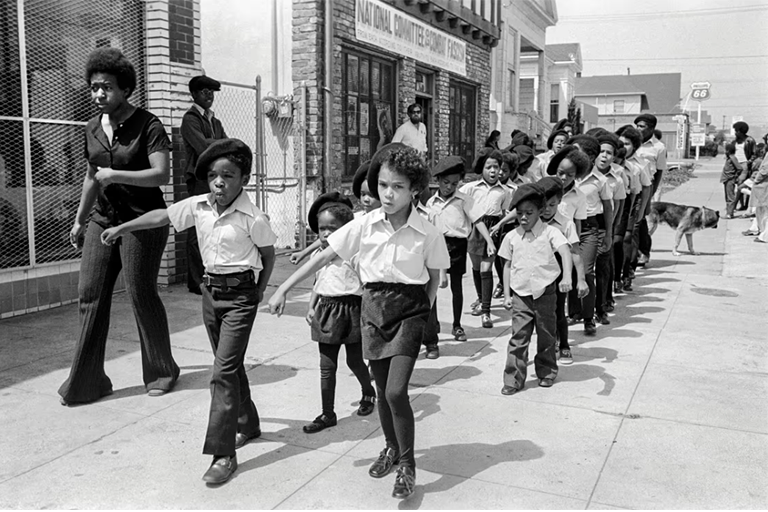 Black Panther Party's children marching