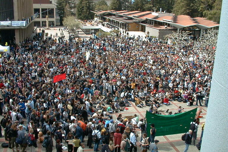 protest on sproul plaza