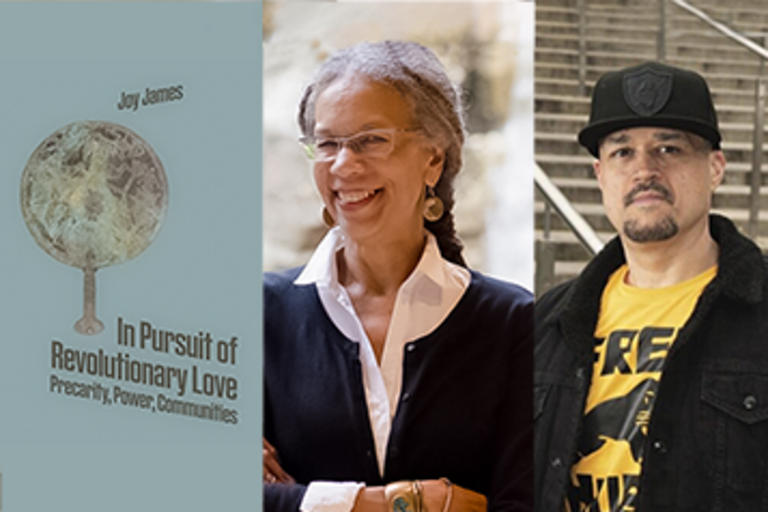 Photo of "In Pursuit of Revolutionary Love," Ruth Wilson Gilmore, and David Maldonado