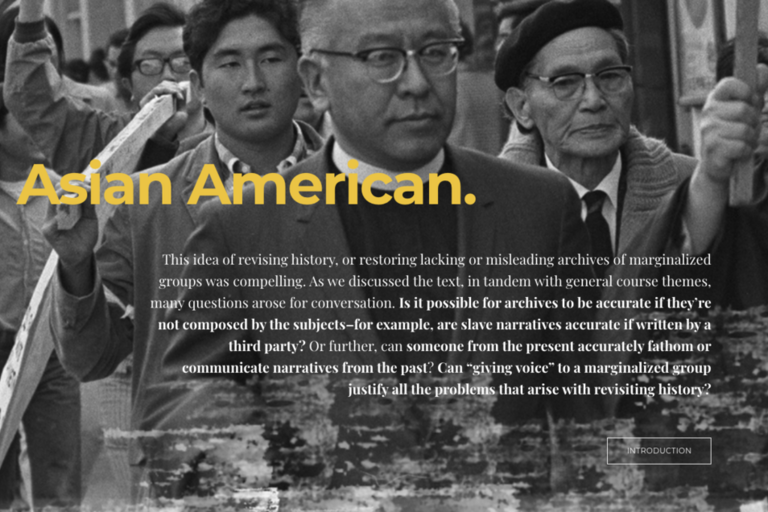 screenshot of asian american website