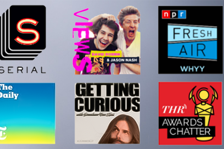 screenshot of nationally recognized podcasts
