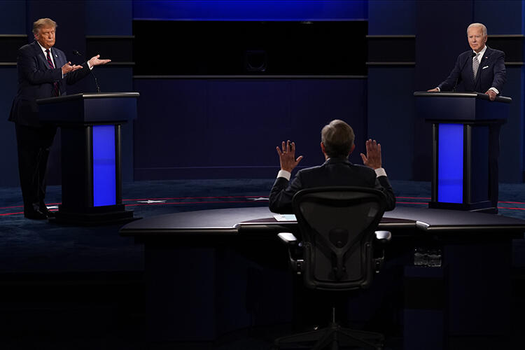 The first presidential debate between President Trump, left, and former Vice President Joe Biden